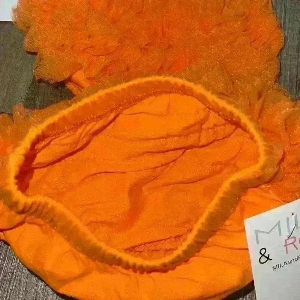 MILA & ROSE RUFFLE BLOOMER ORANGE 0/3 MONTHS - Picture 5 of 6